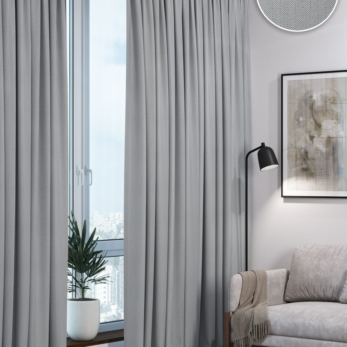 Шторы Solo 2 димаут серый